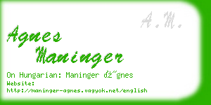 agnes maninger business card